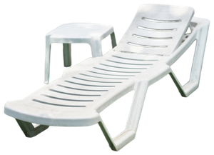 Adjustable Plastic Pool Lounge Chair with Side Table Mould