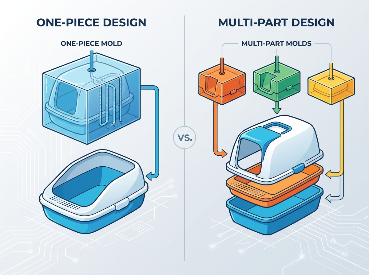 Cat litter box injection molding design
